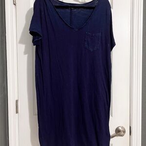 GAP Dark Navy Blue V-Neck T-Shirt Dress